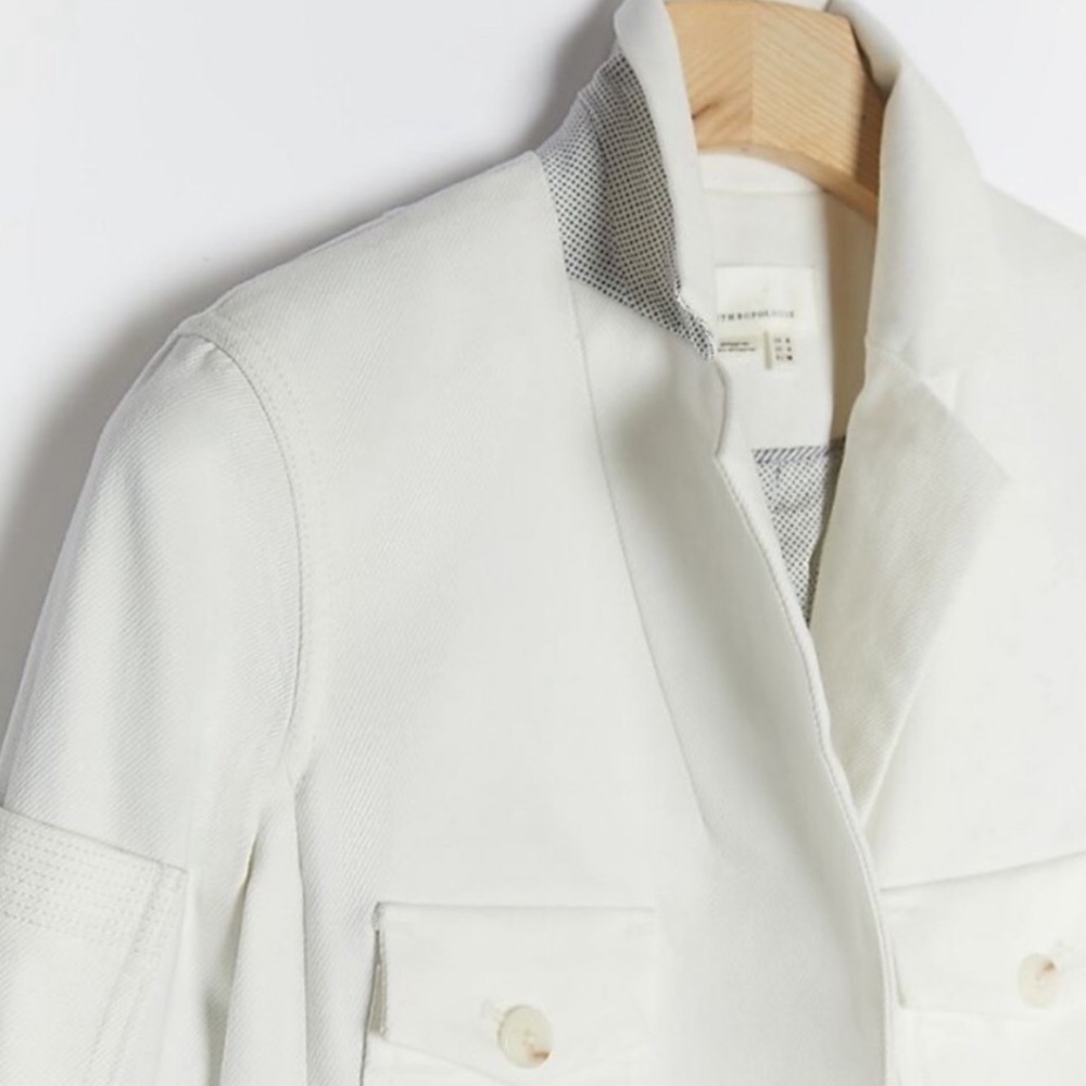 Anthropologie Neve Utility Jacket White Size 8 - Picture 3 of 9